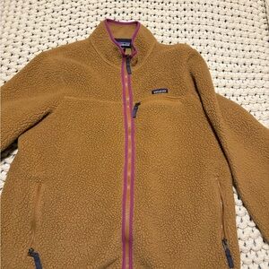 Patagonia Tan Fleece with Purple Accents
